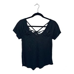 Charlotte Russe (M) Black Cutout Top